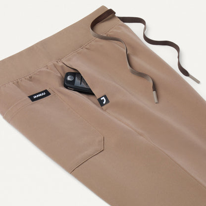 Xenos Slim Knit-Waist Scrub Pant - Mocha