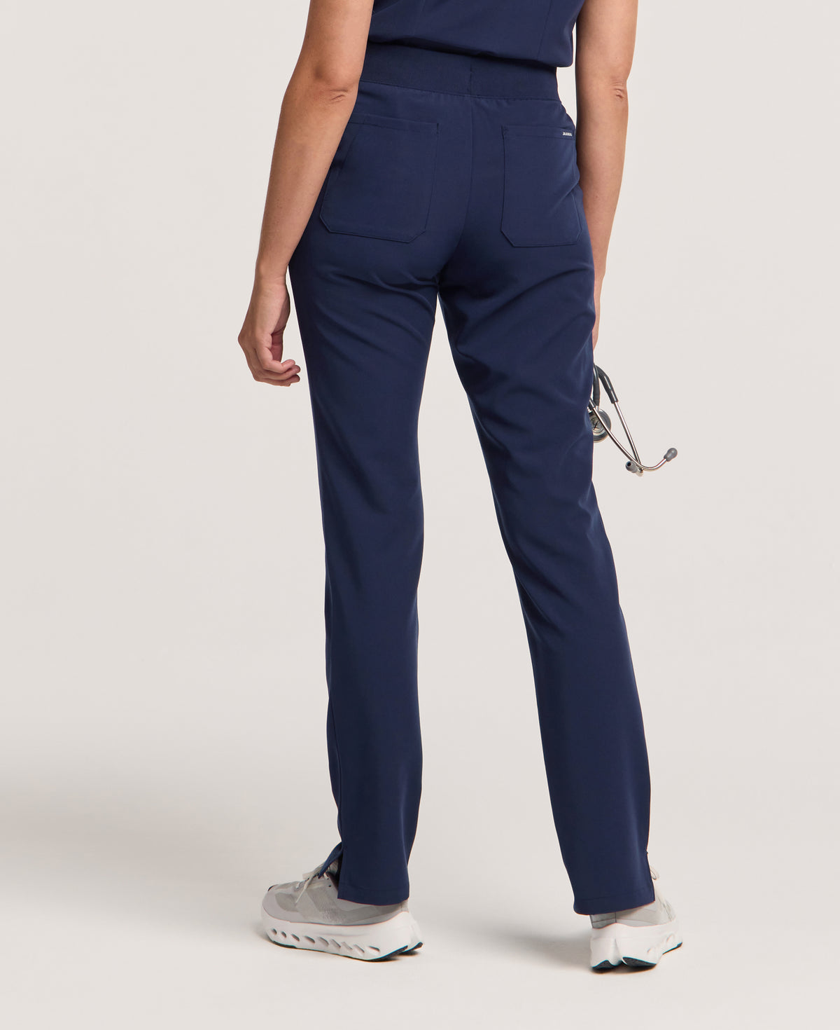 Jaanuu Xenos Slim Knit-Waist Scrub Pant in Midnight Navy, product photo 5 of 6