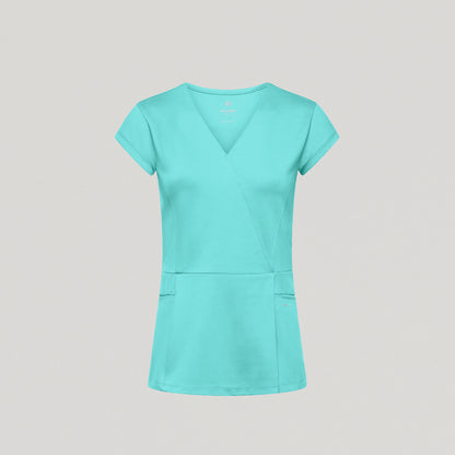 Isla Mock-Wrap UltraSOFT™ Scrub Top - Surf