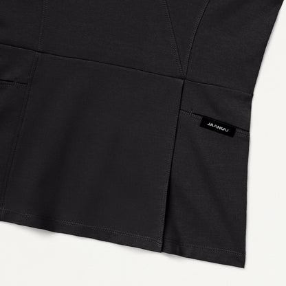Isla Mock-Wrap UltraSOFT Scrub Top - Black