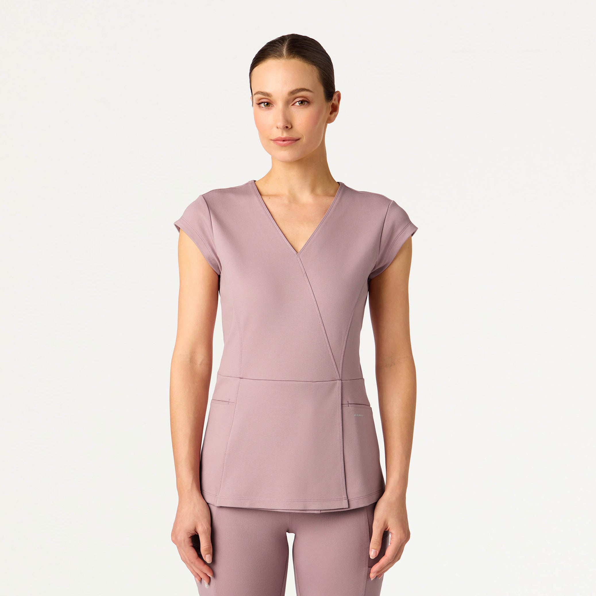 Isla Mock-Wrap UltraSOFT™ Scrub Top - Blossom