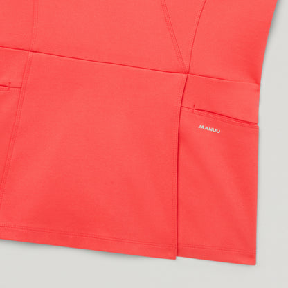Isla Mock-Wrap UltraSOFT™ Scrub Top - Coral