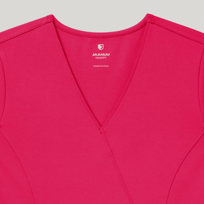 Isla Mock-Wrap UltraSOFT™ Scrub Top - Sangria