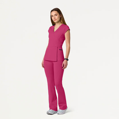 Isla Mock-Wrap UltraSOFT™ Scrub Top - Wild Berry