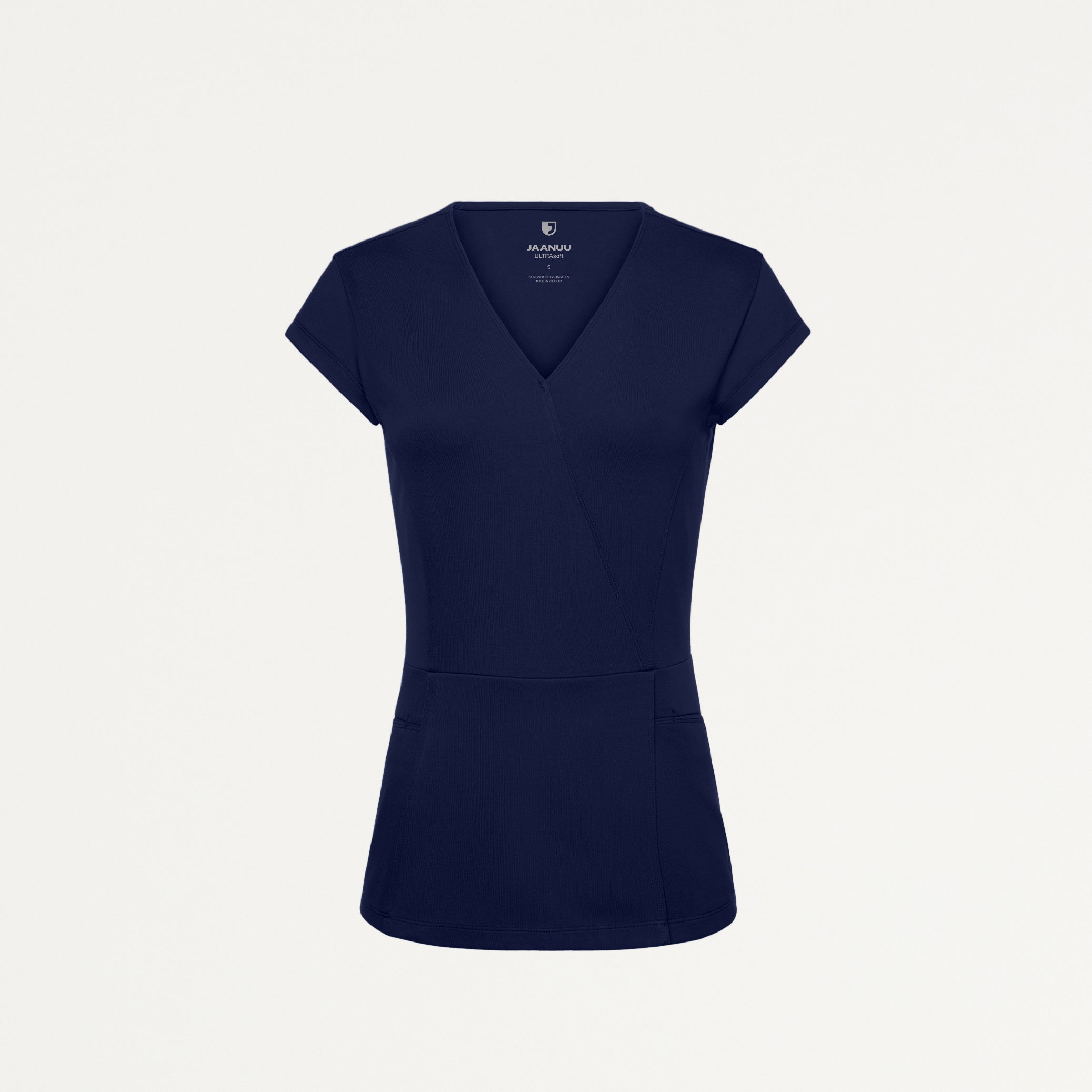 Isla Mock-Wrap UltraSOFT Scrub Top - Midnight Navy