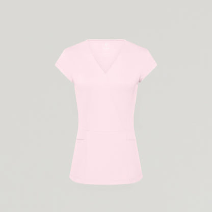Isla Mock-Wrap UltraSOFT™ Scrub Top - Rose Quartz