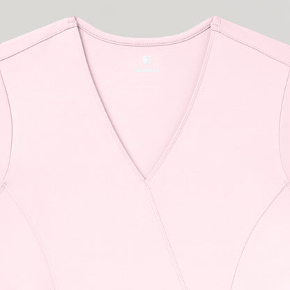 Isla Mock-Wrap UltraSOFT™ Scrub Top - Rose Quartz
