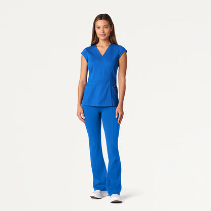 Isla Mock-Wrap UltraSOFT Scrub Top - Royal Blue