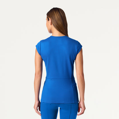 Isla Mock-Wrap UltraSOFT Scrub Top - Royal Blue