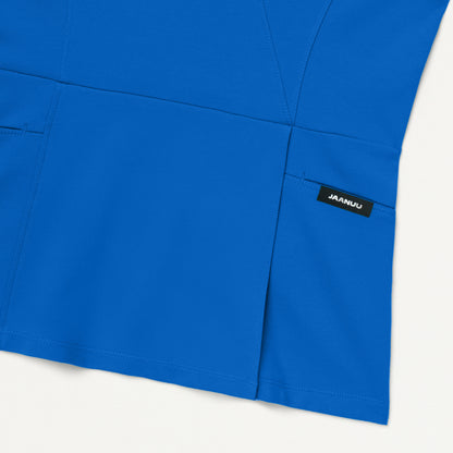 Isla Mock-Wrap UltraSOFT Scrub Top - Royal Blue