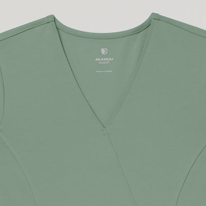 Isla Mock-Wrap UltraSOFT™ Scrub Top - Sage