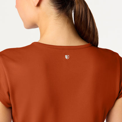 Isla Mock-Wrap Scrub Top - Sienna
