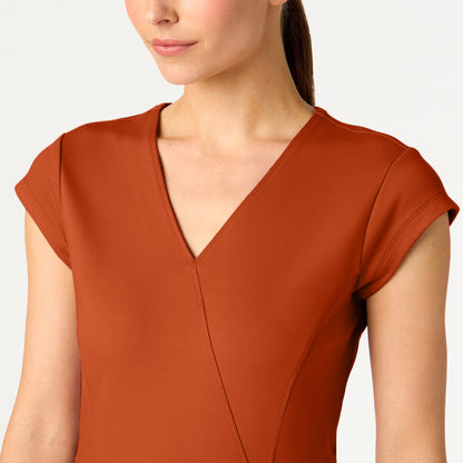 Isla Mock-Wrap Scrub Top - Sienna