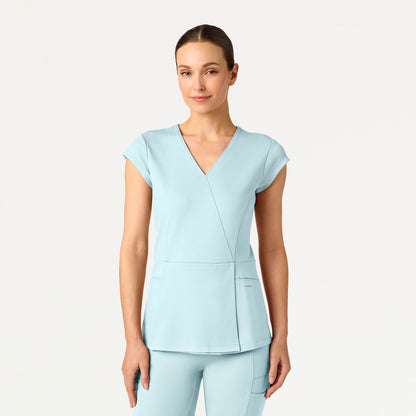 Isla Mock-Wrap UltraSOFT™ Scrub Top - Sky Blue