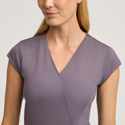 Isla Mock-Wrap Scrub Top - Titanium