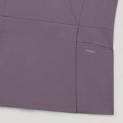 Isla Mock-Wrap Scrub Top - Titanium