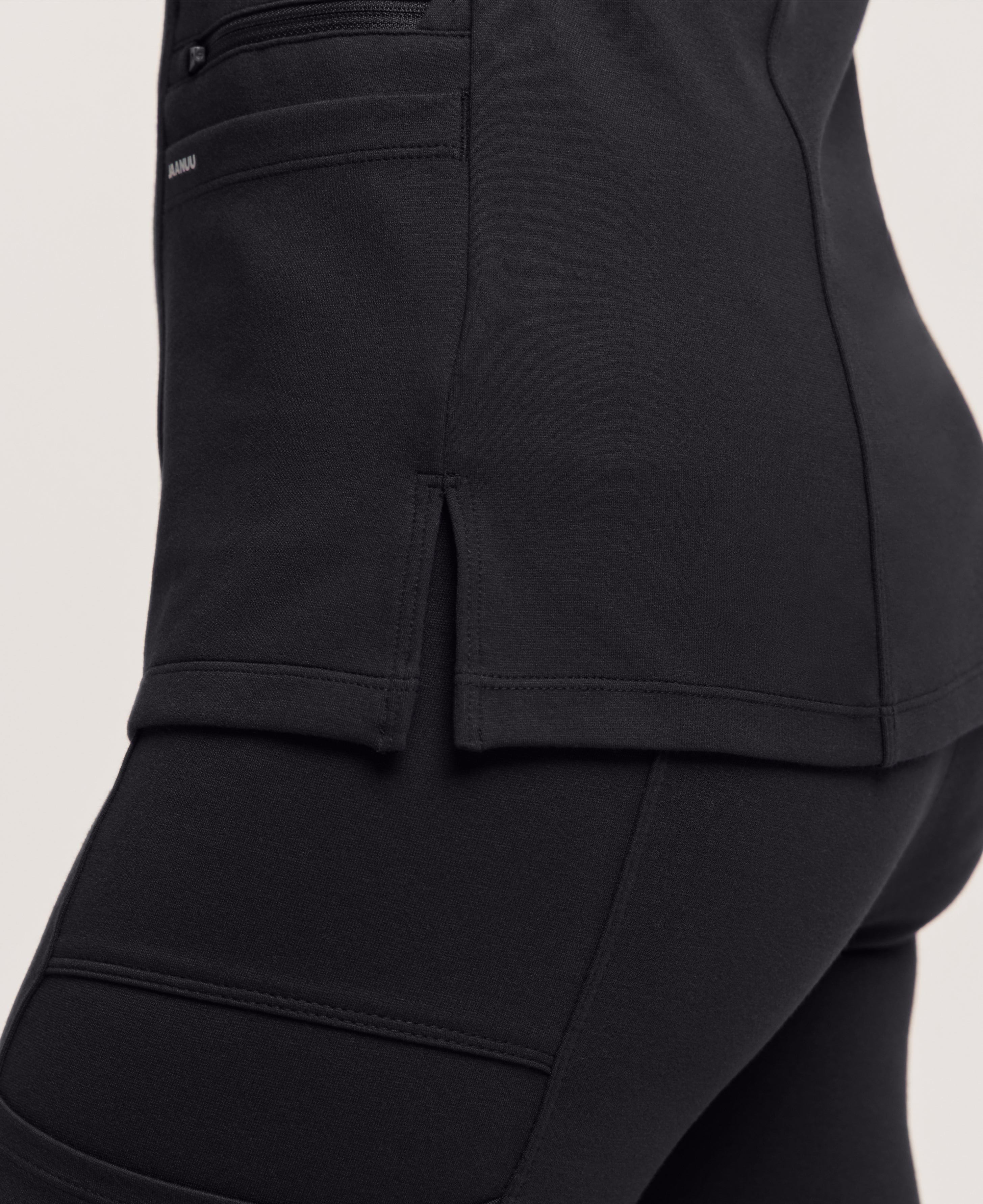 Jaanuu Zoe Slim 3/4-Sleeve Scrub Top in Black, product photo 6 of 6