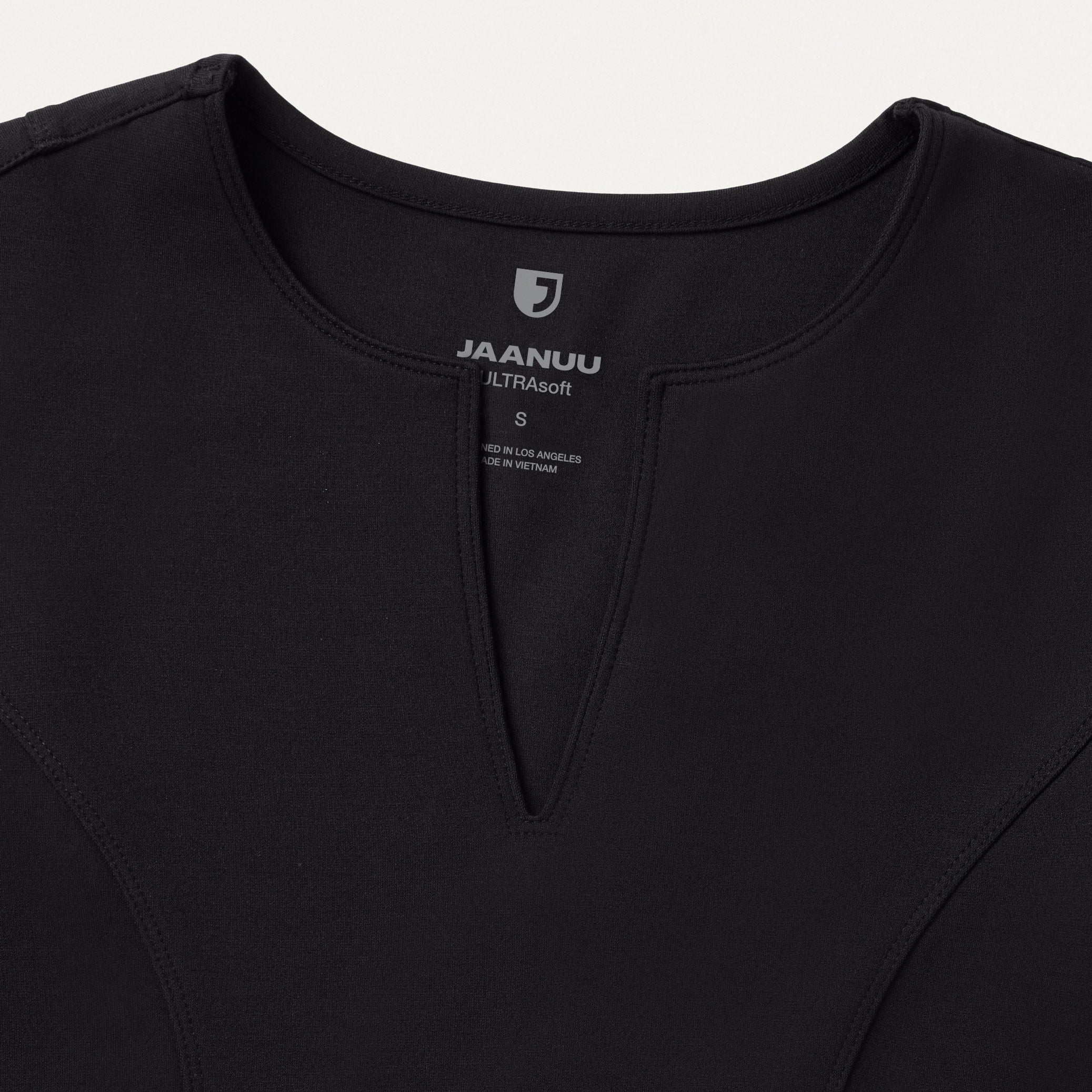 Zoe Slim 3/4-Sleeve UltraSOFT™ Scrub Top - Black – JAANUU