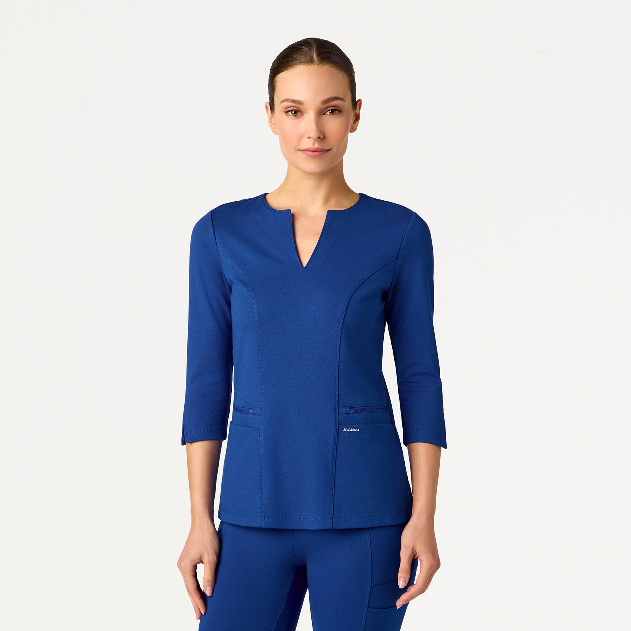 Zoe Slim 3/4-Sleeve UltraSOFT™ Scrub Top - Galaxy