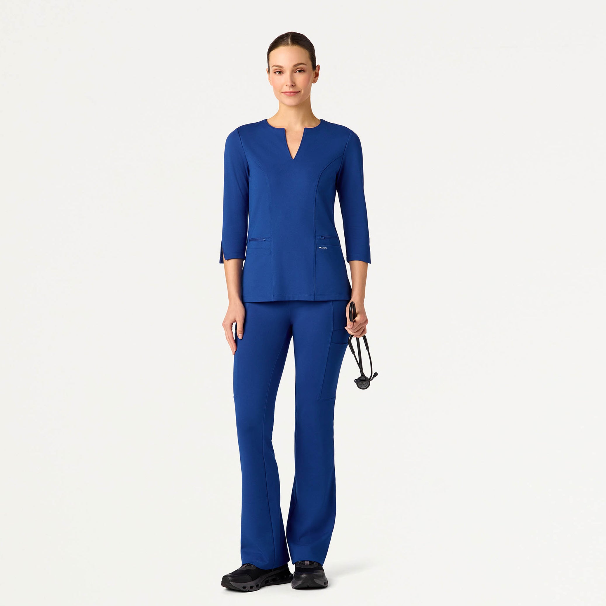 Zoe Slim 3/4-Sleeve UltraSOFT™ Scrub Top - Galaxy