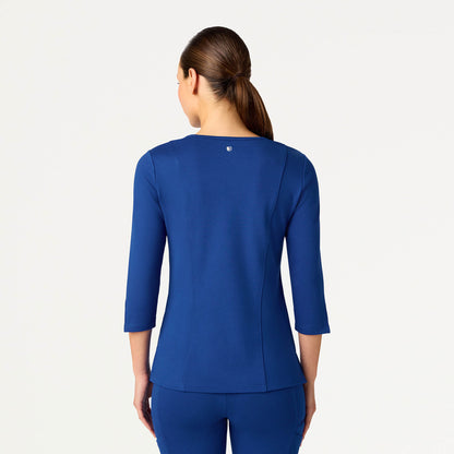Zoe Slim 3/4-Sleeve UltraSOFT™ Scrub Top - Galaxy