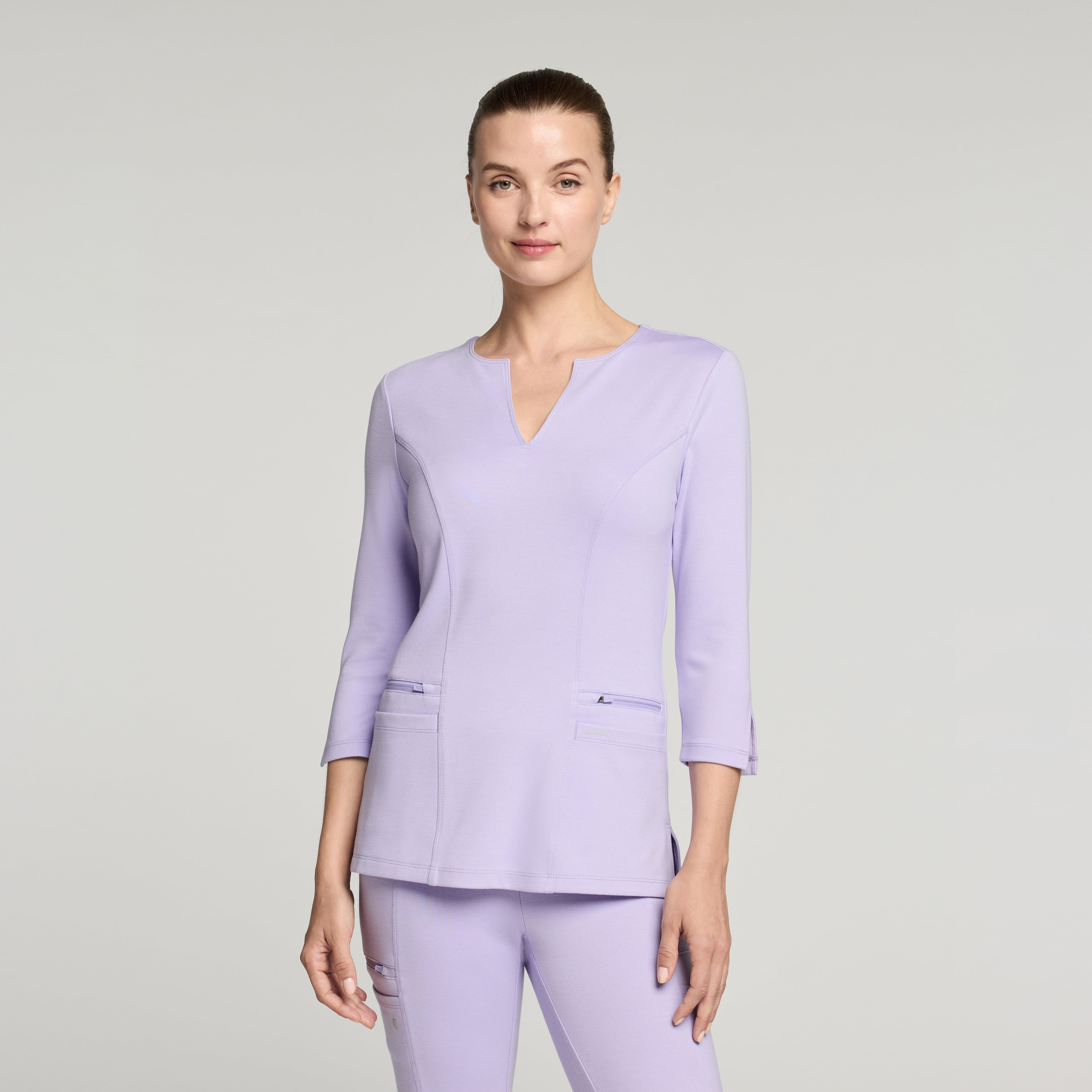 Zoe Slim 3/4-Sleeve Scrub Top - Lavender