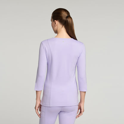 Zoe Slim 3/4-Sleeve UltraSOFT™ Scrub Top - Lavender