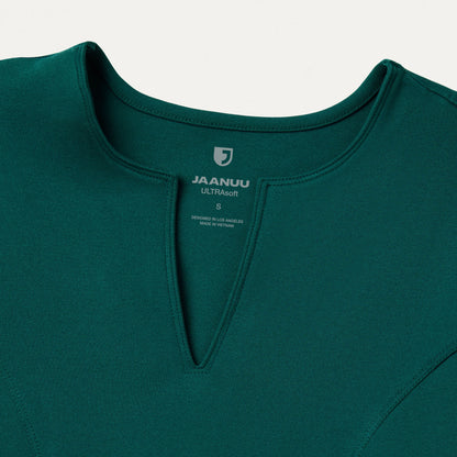 Zoe Slim 3/4-Sleeve ULTRAsoft Scrub Top - Midnight Green