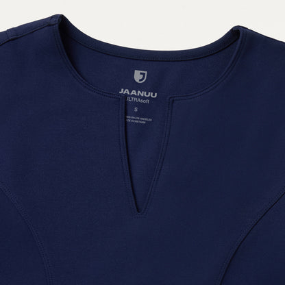 Zoe Slim 3/4-Sleeve ULTRAsoft Scrub Top - Midnight Navy
