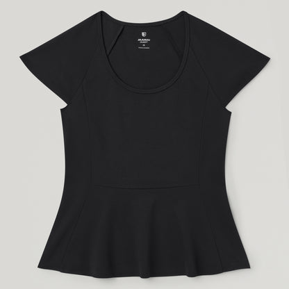 Sorrell Peplum Scrub Top - Black