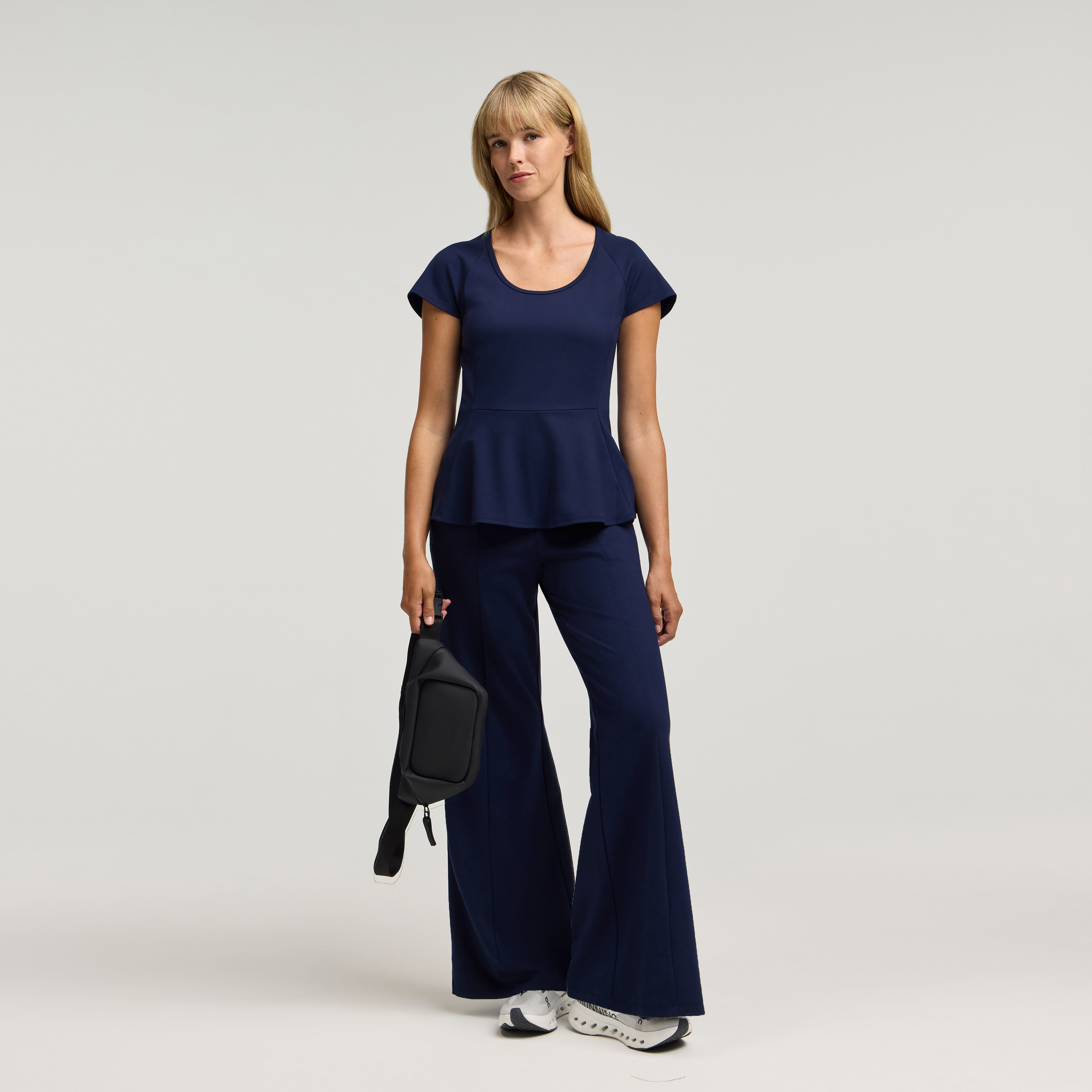 Sorrell Peplum Scrub Top - Midnight Navy
