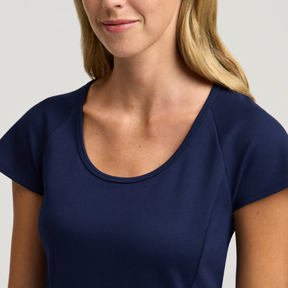 Sorrell Peplum Scrub Top - Midnight Navy