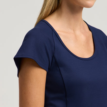 Sorrell Peplum Scrub Top - Midnight Navy