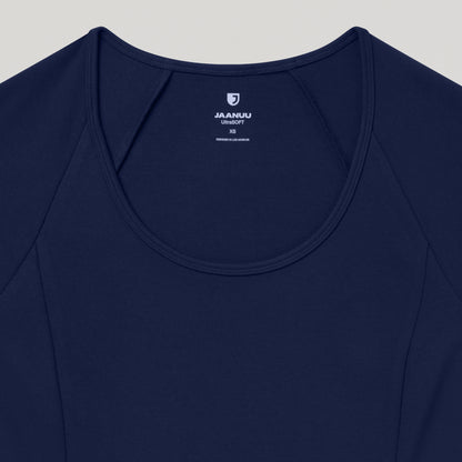 Sorrell Peplum Scrub Top - Midnight Navy