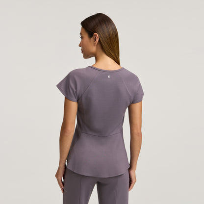 Sorrell Peplum Scrub Top - Titanium