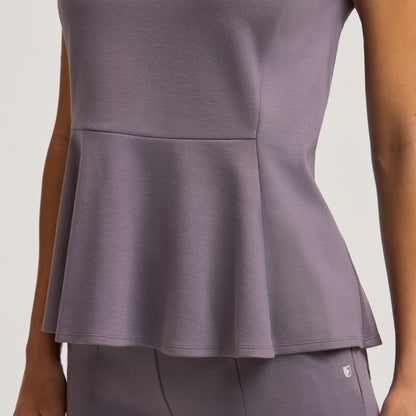 Sorrell Peplum Scrub Top - Titanium