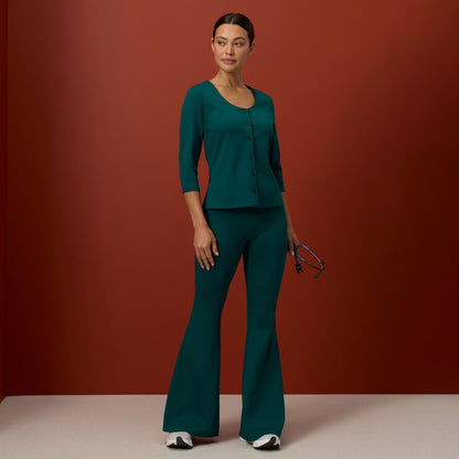 Nyla Super-Flare Scrub Pant - Midnight Green