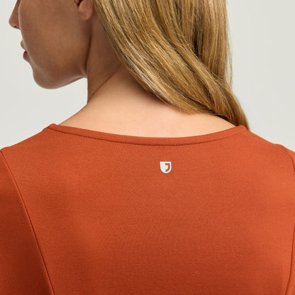 Kenz Buttoned 3/4-Sleeve Scrub Top - Sienna