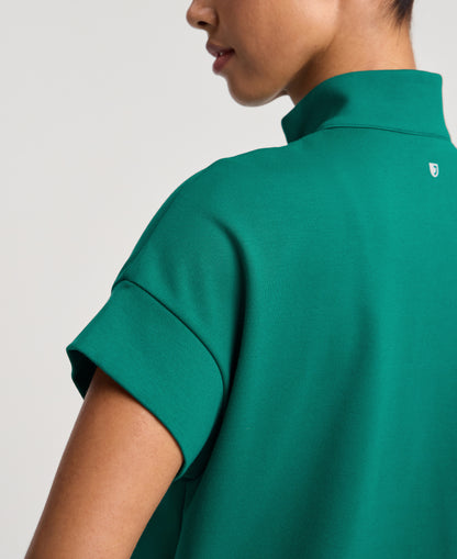 Jaanuu Noam Boxy Scrub Top in Hunter Green, product photo 4 of 6