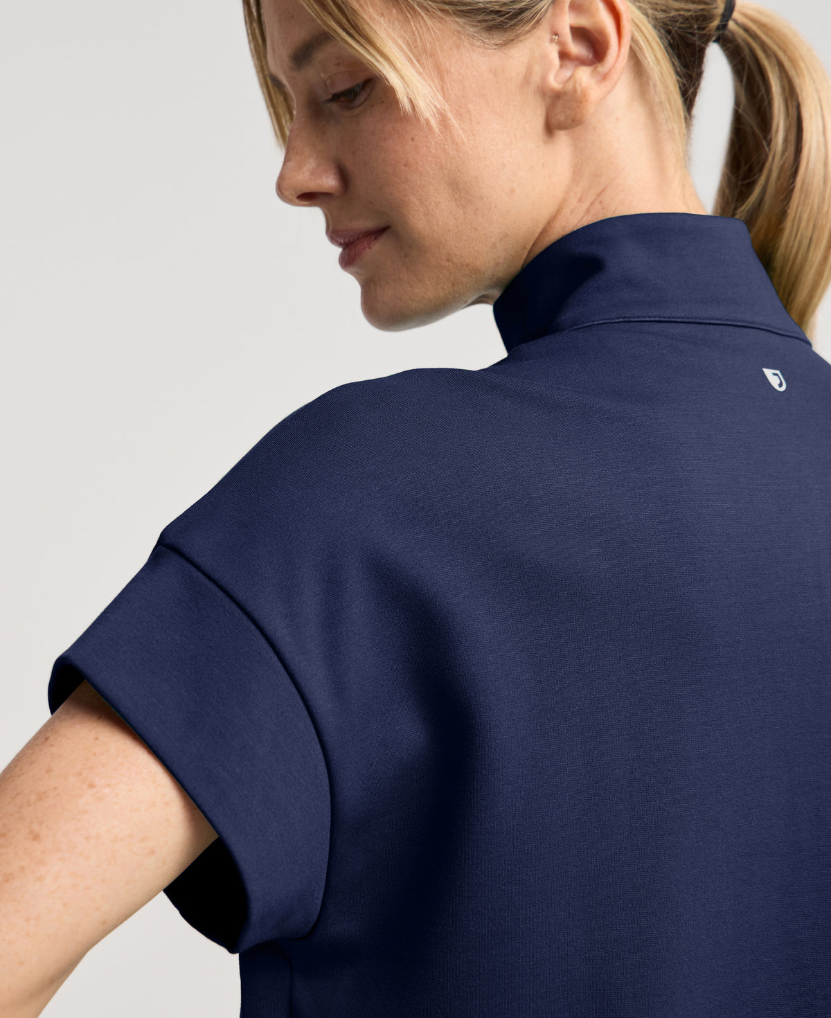 Jaanuu Noam Boxy Scrub Top in Midnight Navy, product photo 4 of 6