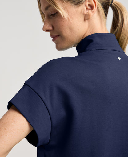 Jaanuu Noam Boxy Scrub Top in Midnight Navy, product photo 4 of 6