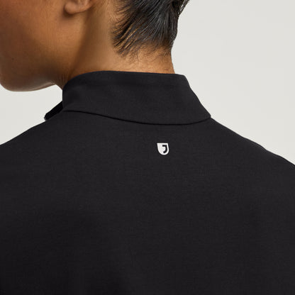 Astra Slim Half-Zip Scrub Top - Black + Gold Zip