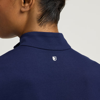 Astra Slim Half-Zip Scrub Top - Midnight Navy + Silver Zip