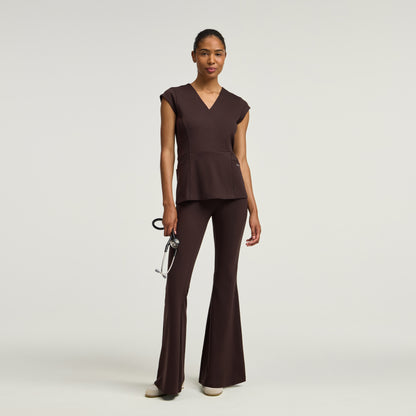 Nyla Super-Flare Scrub Pant - Espresso