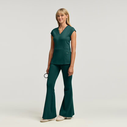 Nyla Super-Flare Scrub Pant - Midnight Green