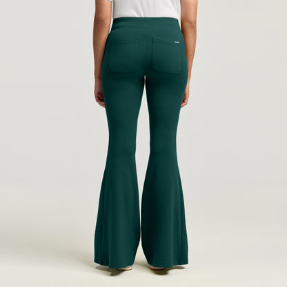Nyla Super-Flare Scrub Pant - Midnight Green
