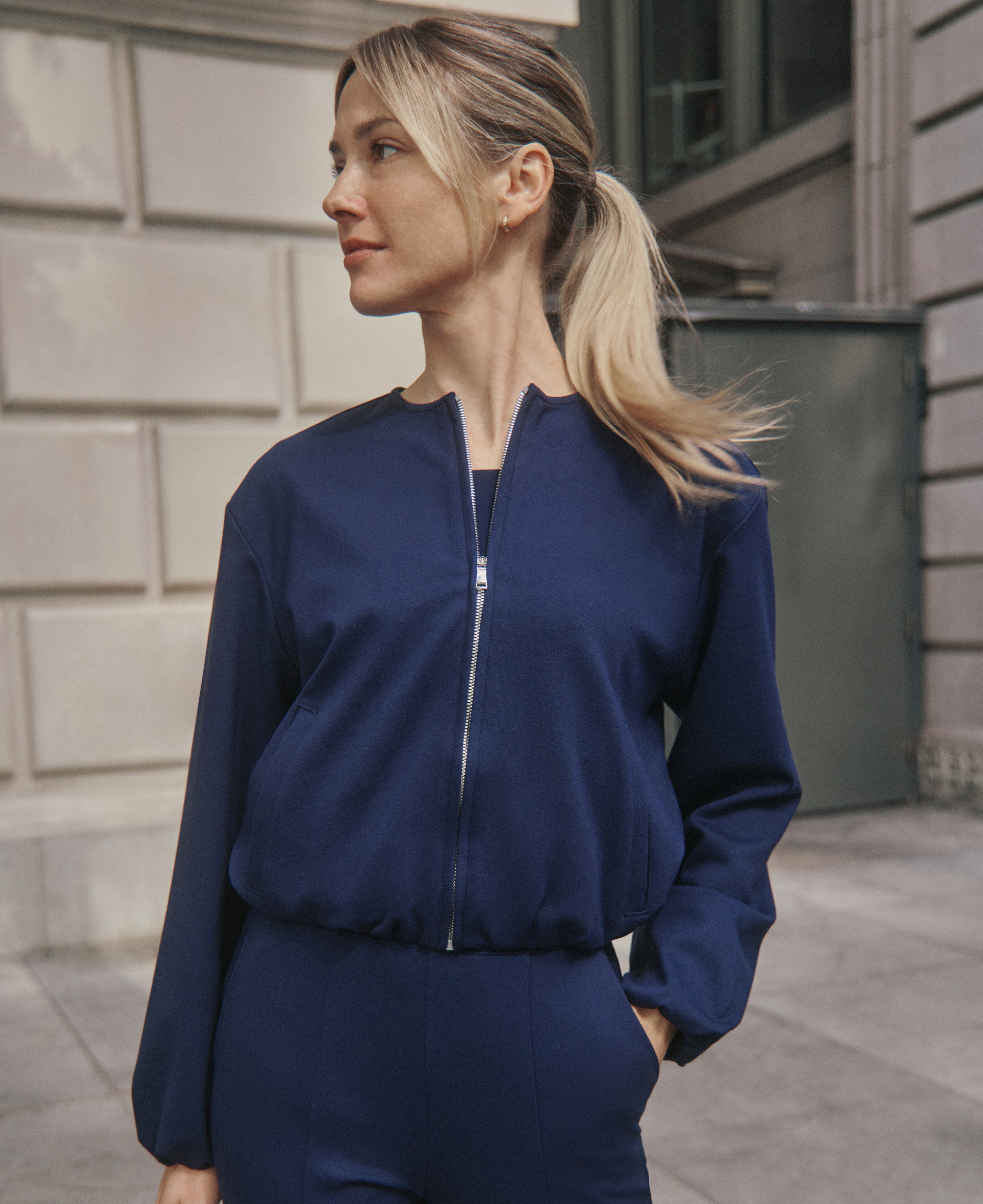 Evyn Blouson Scrub Jacket - Midnight Navy