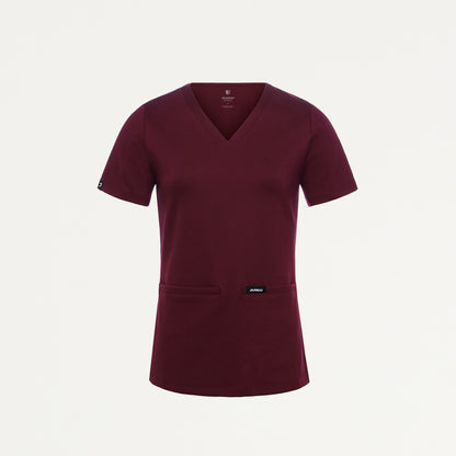 Cesi Slim UltraSOFT Scrub Top - Burgundy