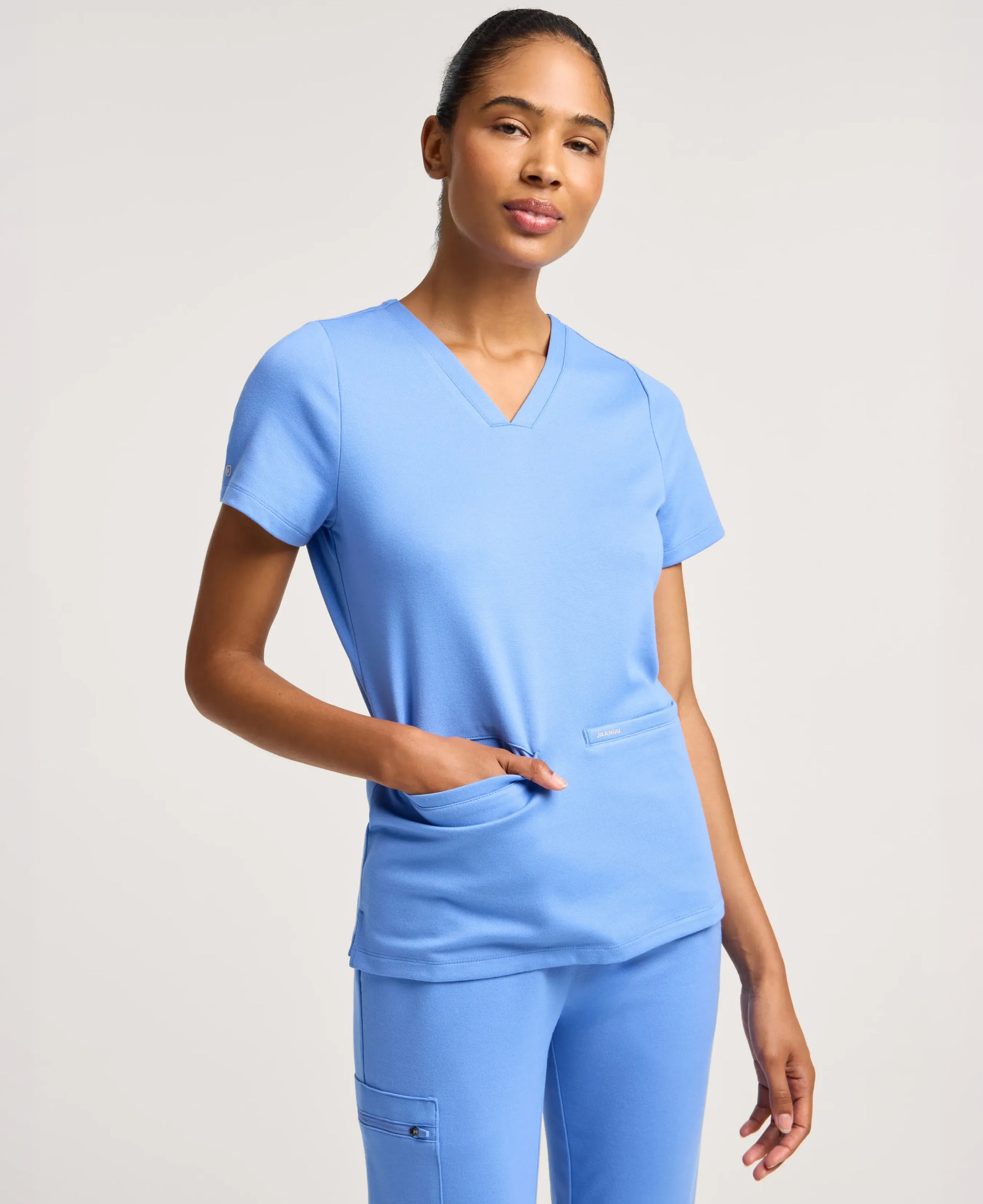 Cesi Slim Scrub Top - Ceil Blue