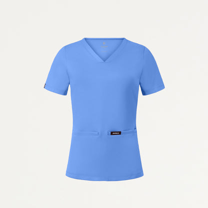Cesi Slim UltraSOFT Scrub Top - Ceil Blue